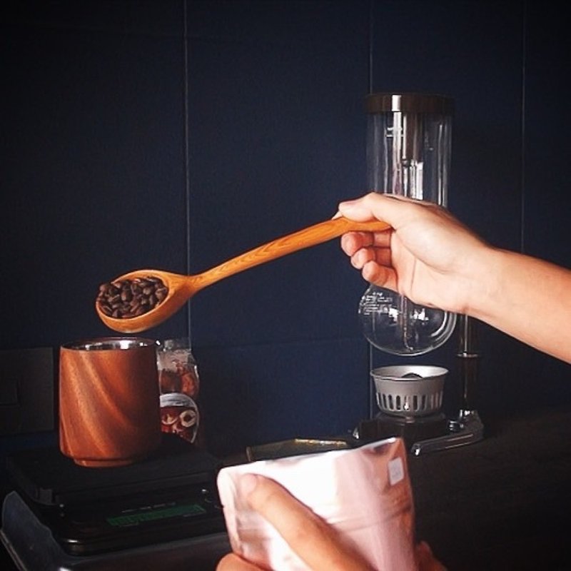 【湖底捞水】加长豆匙 咖啡匙 台湾桧木纯手工制造 约12克 - 咖啡壶/周边 - 木头 