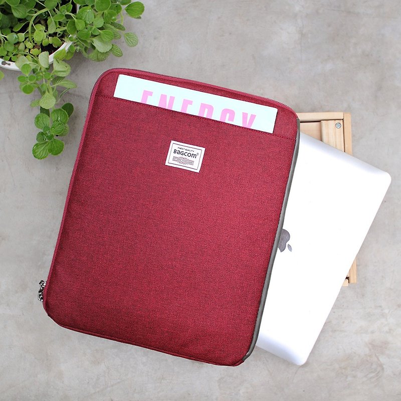 多夹层好用袋(13.5笔电OK)麻红_100443 - 电脑包 - 防水材质 红色