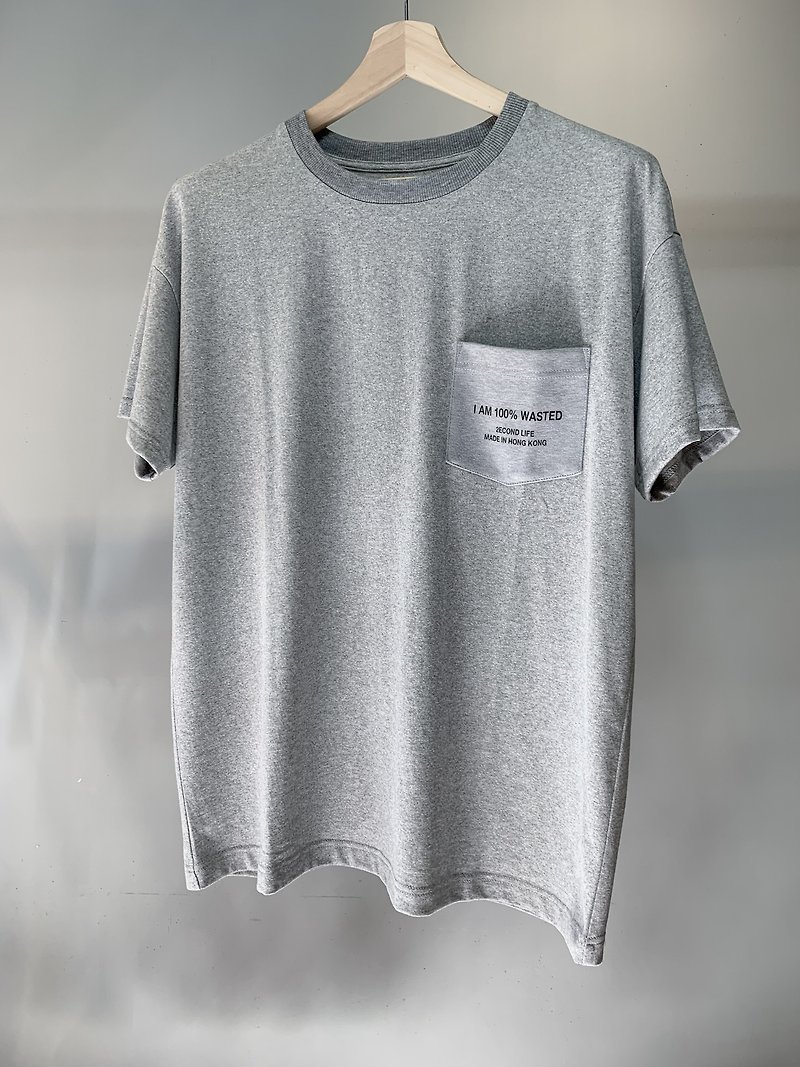 Unfuck The World 再生布料环保T-Shirt (普通袖口设计) - 男装衬衫 - 环保材料 灰色