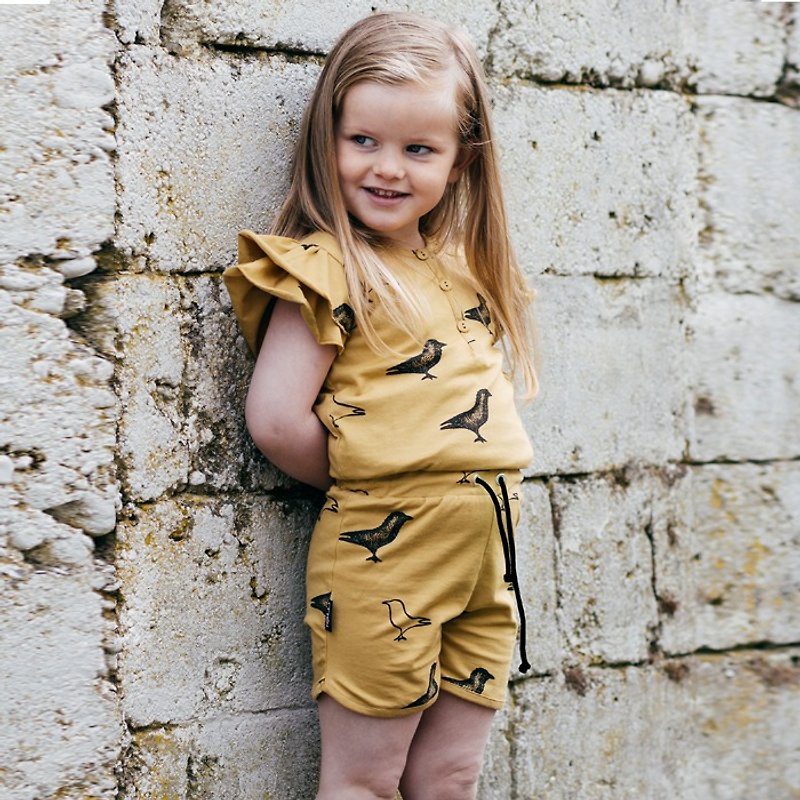 Mói Kids 冰岛有机棉童装女童连身衣裤 1岁至8岁 黄色 - 童装裤 - 棉．麻 黄色