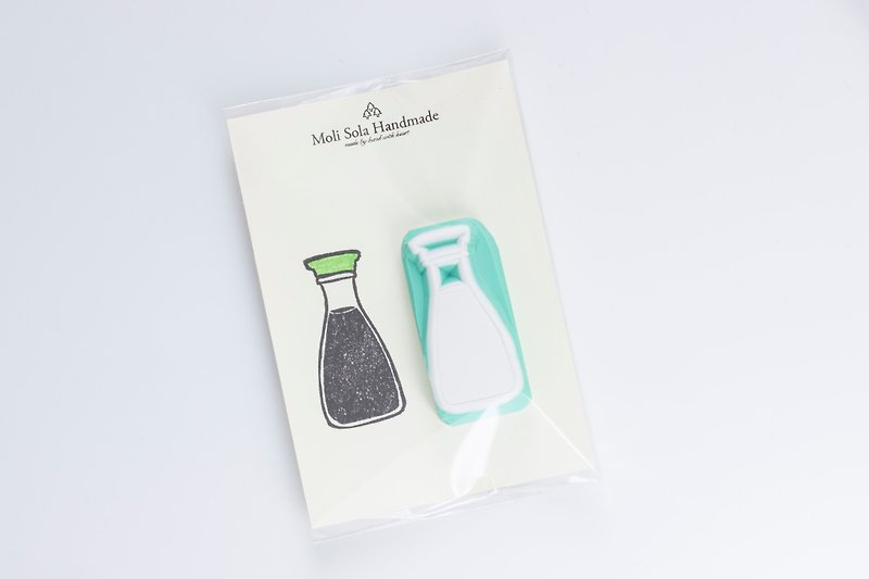 手刻 酱油瓶 橡皮章 - 印章/印台 - 橡胶 白色