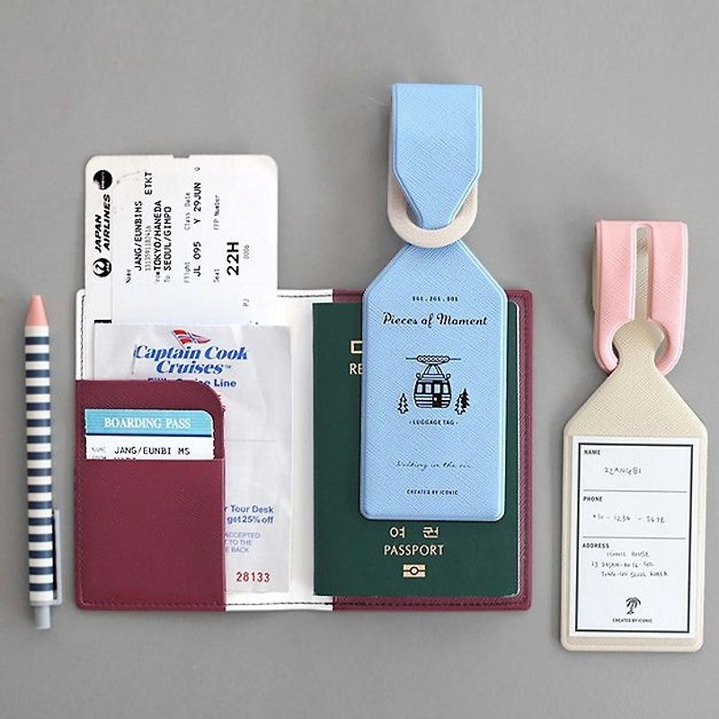 飞行日记行李吊牌-粉蓝,ICO86895 - 行李吊牌 - 塑料 蓝色