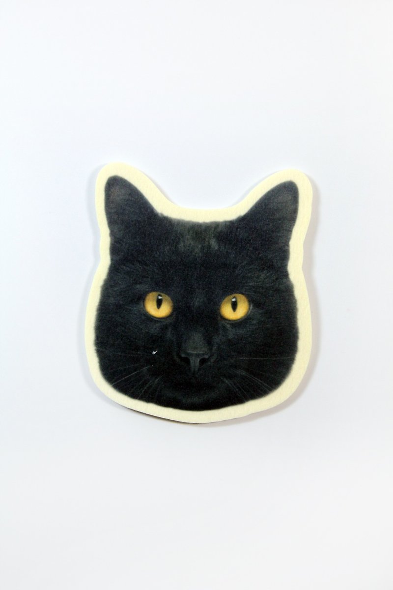 SUSS-日本Magnets可爱动物造型小杯垫(土耳其安哥拉猫)-现货 - 杯垫 - 棉．麻 黑色