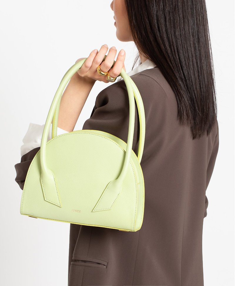 JÚNEE ESTERA 真皮 手提包 半月包 小众 原创设计 - 手提包/手提袋 - 真皮 绿色