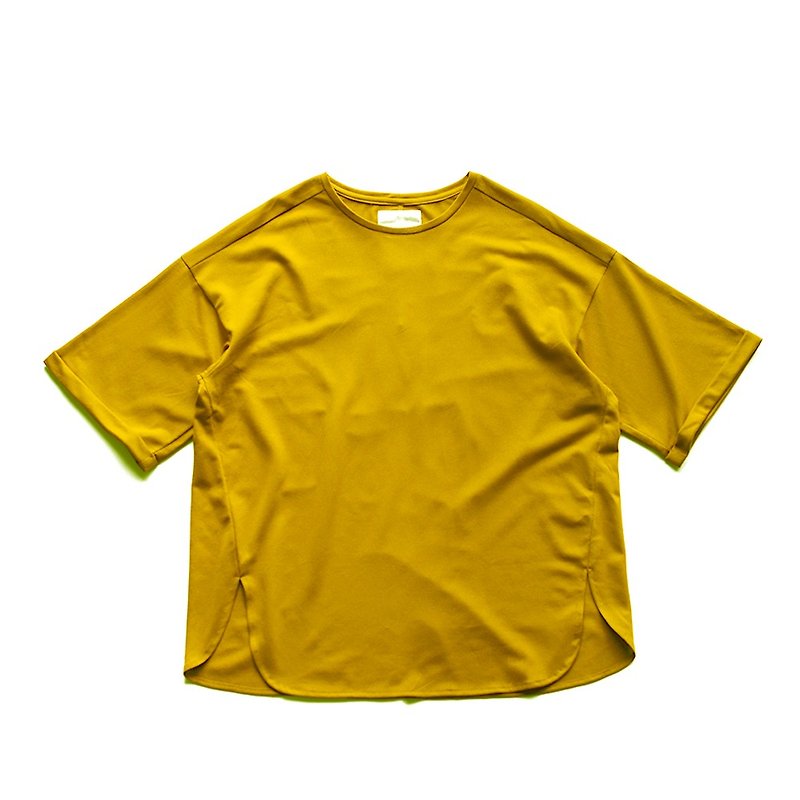 日本纸纤维 卷袖 T恤 - 男装上衣/T 恤 - 纸 咖啡色