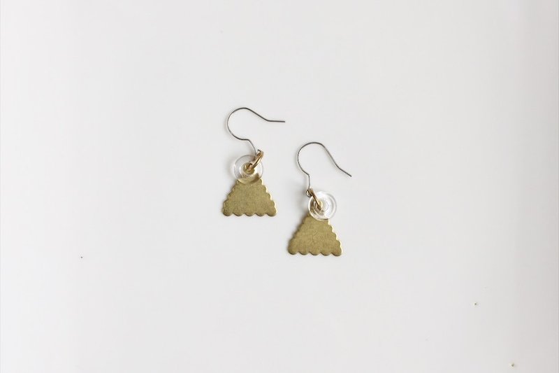 呼拉圈圈 黄铜造型耳环 - 耳环/耳夹 - 宝石 金色