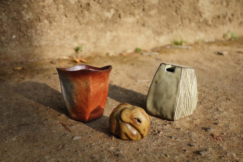 手捏陶杯、花器、茶宠组 - 花瓶/陶器 - 陶 