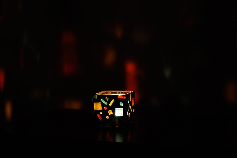 簡單美 黑/ 原創彩色玻璃馬賽克蠟燭臺 簡約幾何家居裝飾聖誕禮物 - 蜡烛/烛台 - 玻璃 