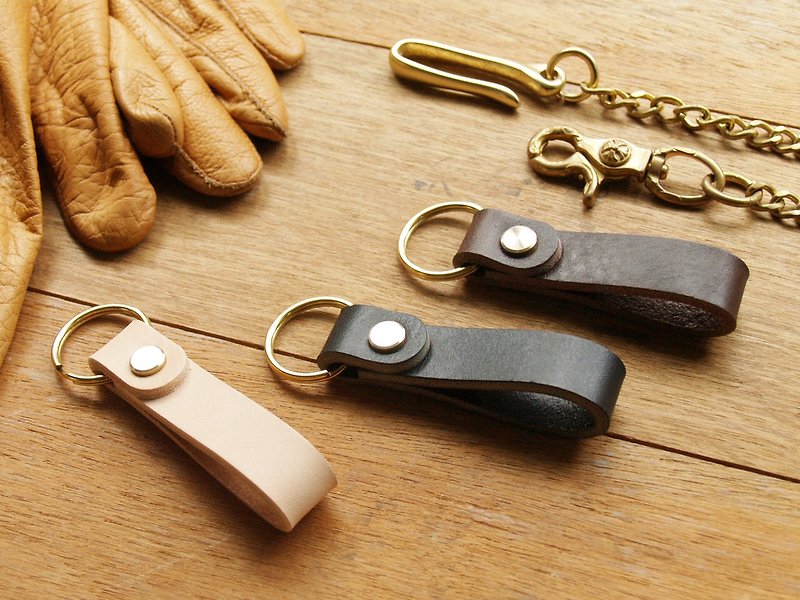 【情人节礼物】Lux Chain 真皮钥匙圈 ( 定制化刻印/礼盒包装 ) - 钥匙链/钥匙包 - 真皮 多色