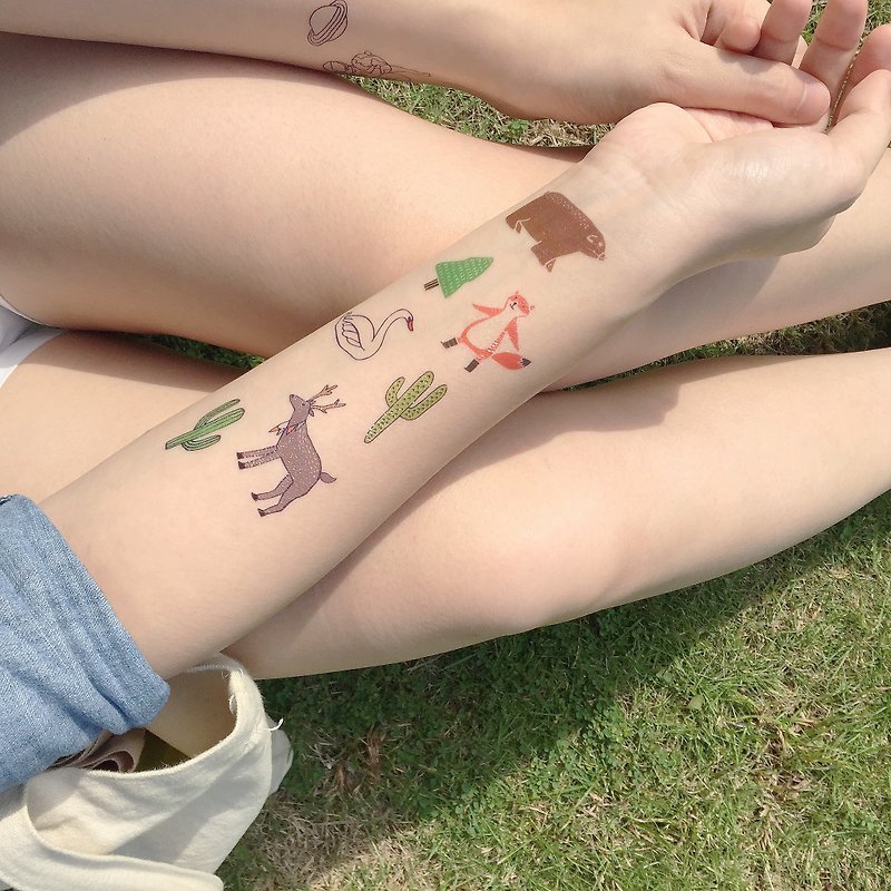 动物森林系纹身贴纸 / 手绘刺青 / animals tattoo sticker - 纹身贴 - 纸 