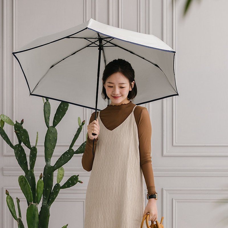 【rento】防晒彩胶素色安全自动伞-白练 - 雨伞/雨衣 - 防水材质 白色