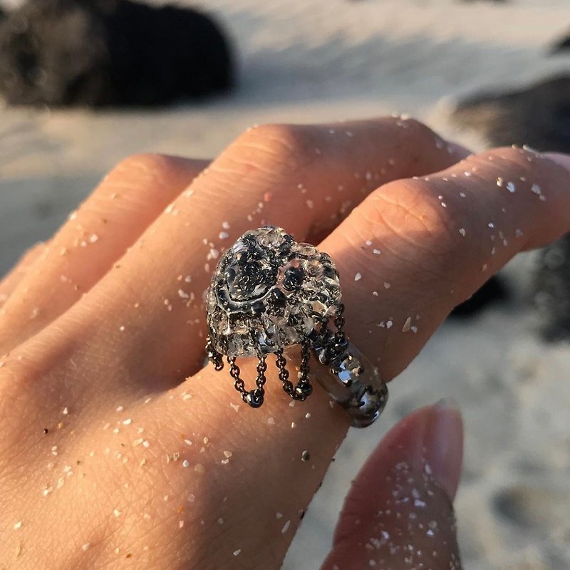 水母爱情戒指 - 戒指 - 其他材质 黑色
