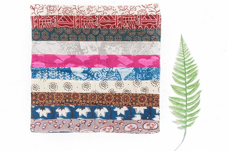 手工方巾 拼布方巾 印花方巾 印度木刻印方巾-行走于沙漠边境城市 - 丝巾 - 棉．麻 多色