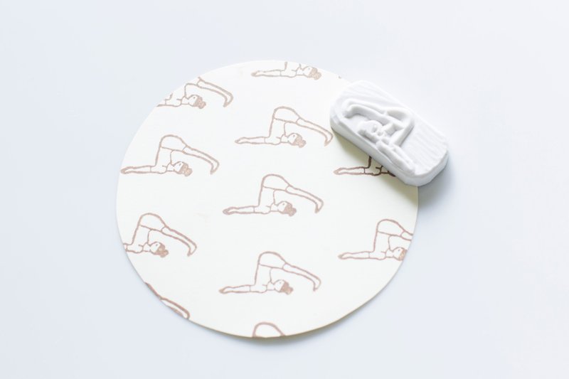 手刻橡皮章 印章 瑜珈女孩 瑜珈 文具 -9 - 印章/印台 - 橡胶 白色