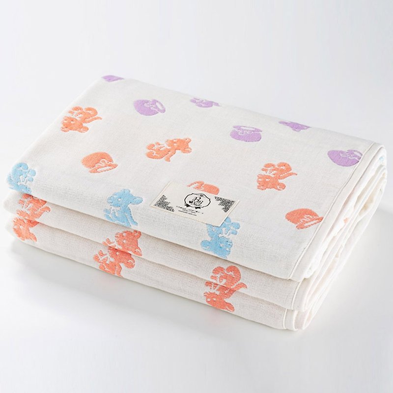 【日本制三河木绵】六重纱布被－糖罐甜蜜熊L号 - 被子/毛毯 - 棉．麻 