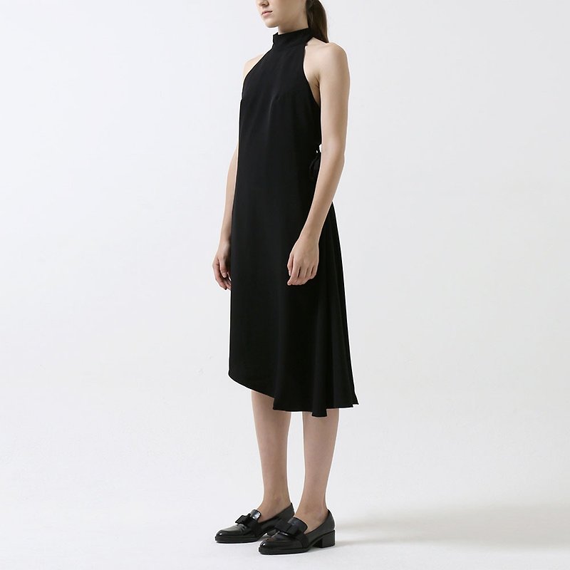 露背不规则连身裙夏 - 洋装/连衣裙 - 聚酯纤维 黑色