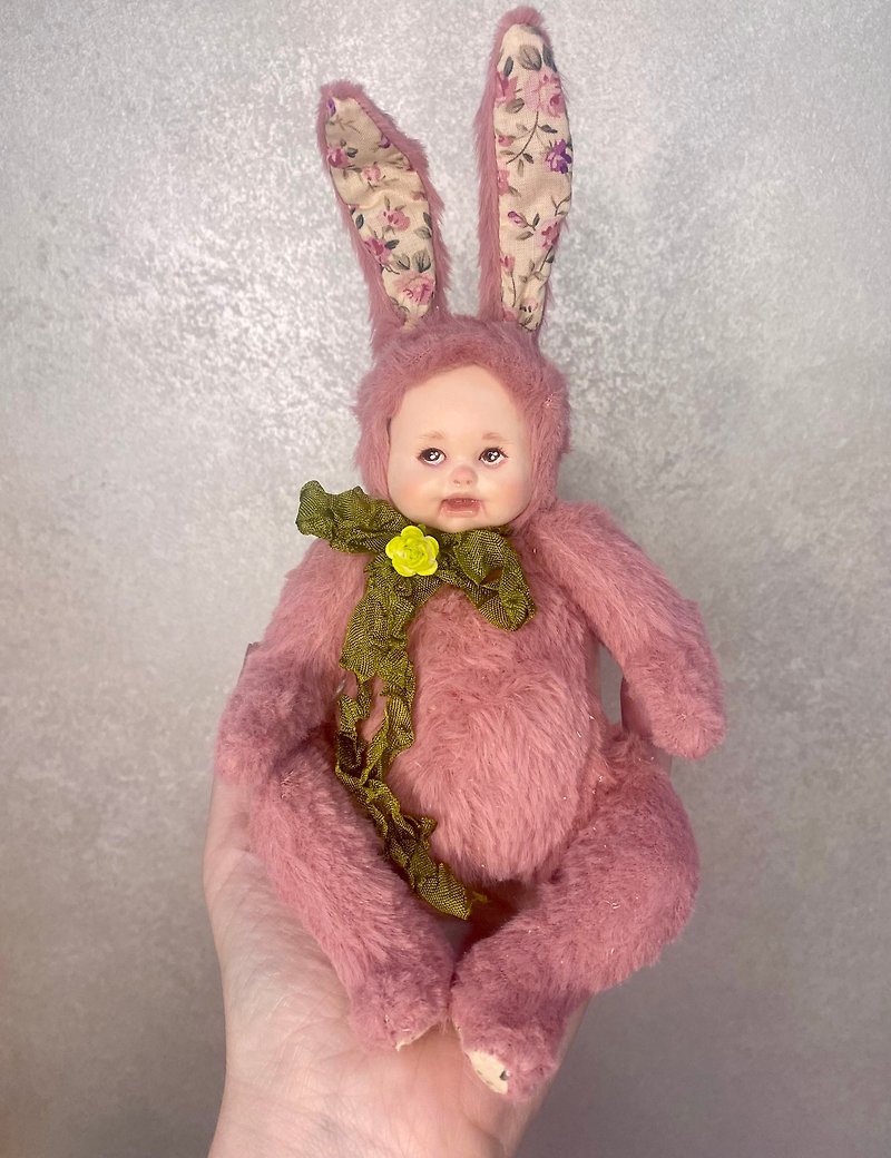 泰迪娃娃橡木小兔子 - 玩偶/公仔 - 棉．麻 粉红色
