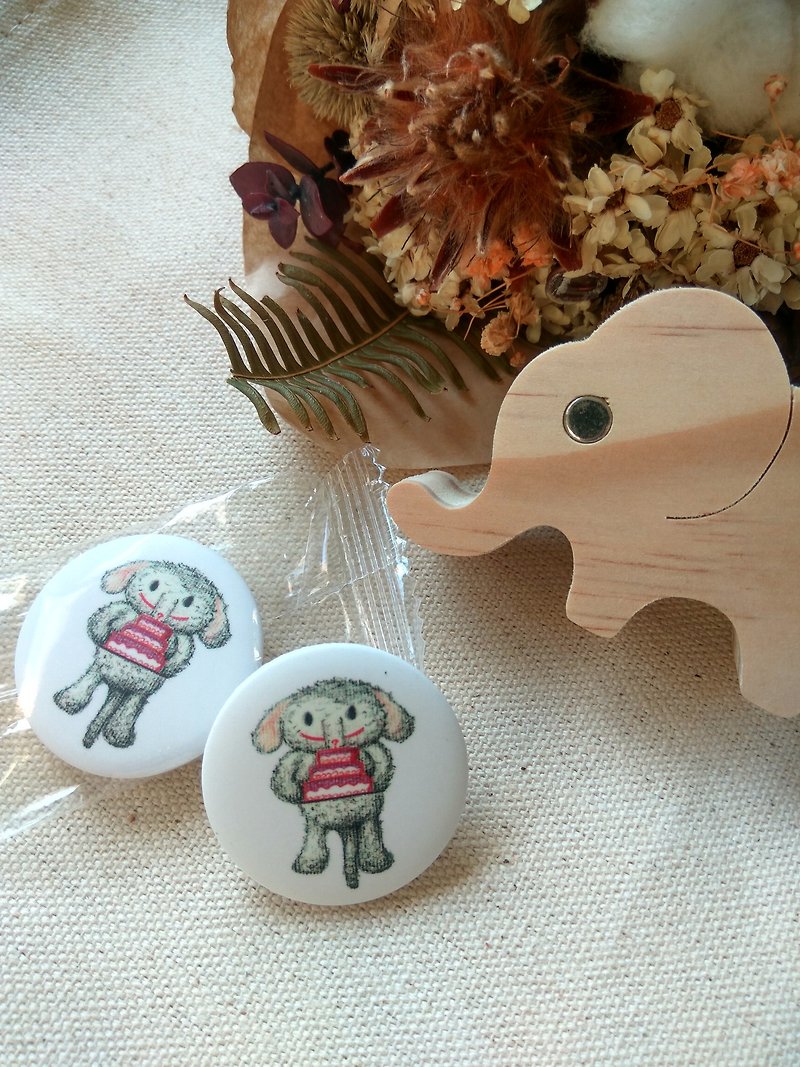 生日快乐 大象胸章 - 徽章/别针 - 塑料 