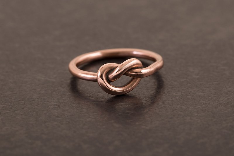 单结1号 红铜戒指 Knot Tying Ring - 戒指 - 铜/黄铜 红色