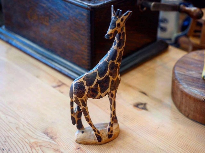 世界各国收藏！手工雕刻实木动物系列 肯尼亚 长颈鹿（共10款） - 摆饰 - 木头 
