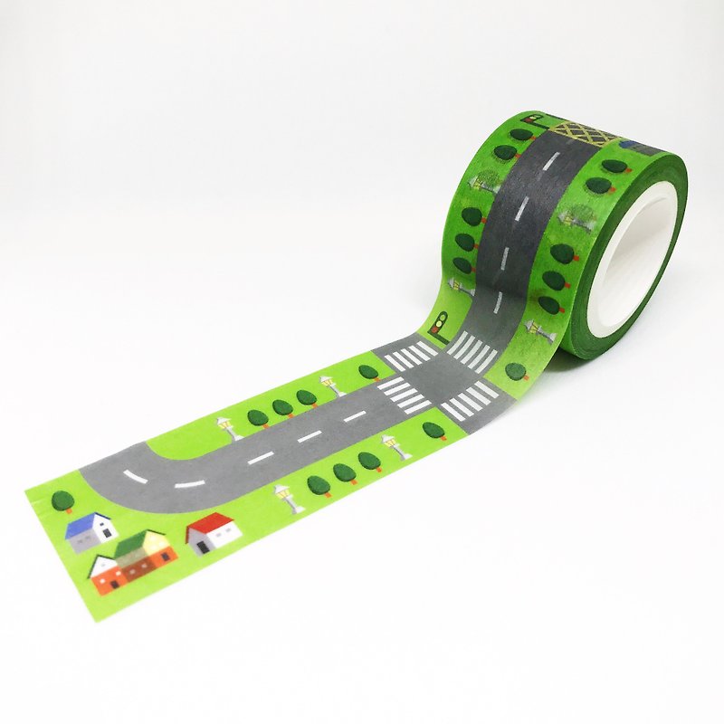 宝包小岛*马路拼图纸胶带 - 纸胶带 - 纸 绿色