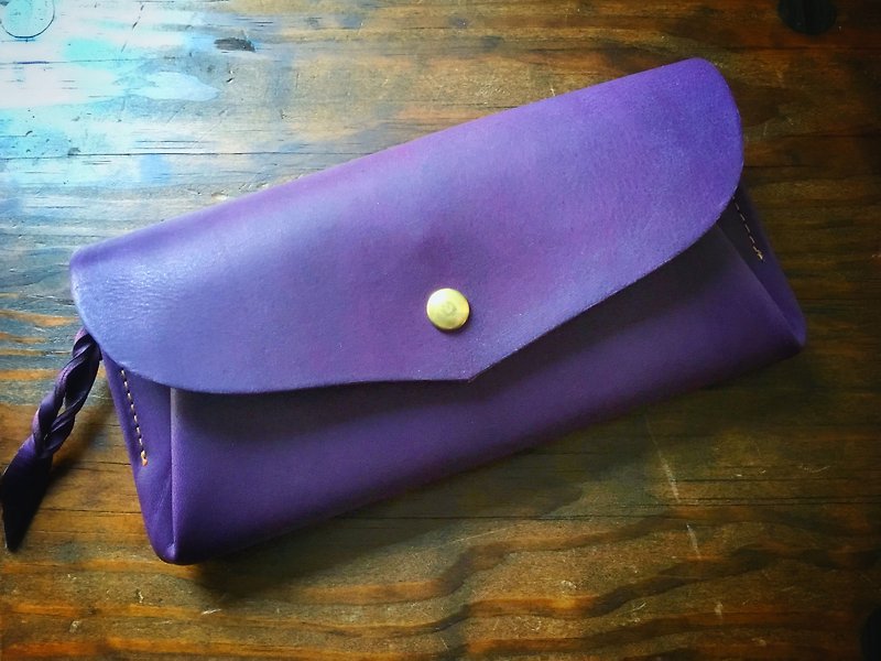 イタリアンレザー　カード12枚長財布 series-envelope　viola - 皮夹/钱包 - 真皮 紫色