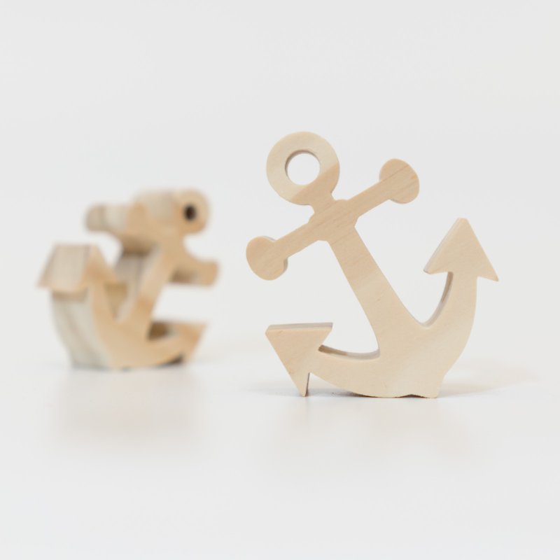 wagaZOO厚切造型积木 图形系列－船锚 - 摆饰 - 木头 卡其色