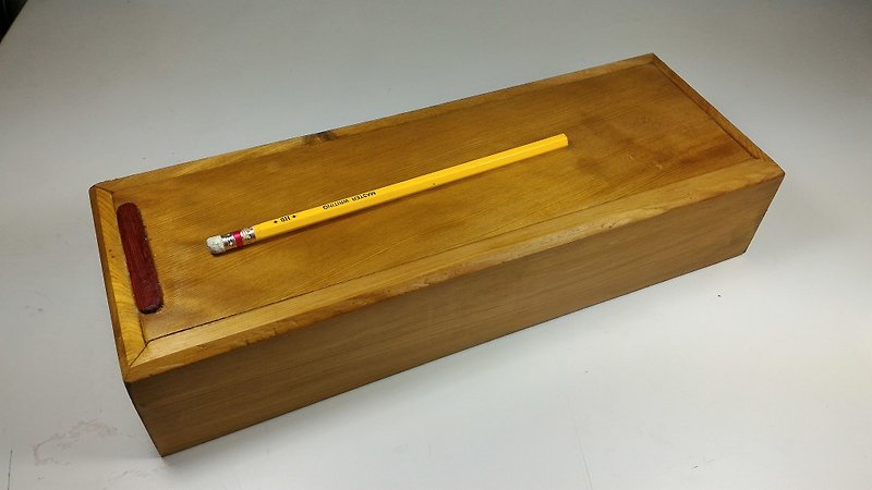台湾黄桧(扁柏)长版抽拉式桧木盒 - 铅笔盒/笔袋 - 木头 
