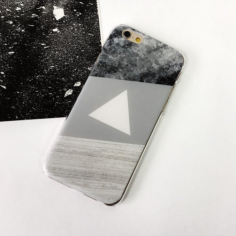 香港原创设计灰色大理石与木纹图案 iPhone / Samsung 创意手机殻 - 其他 - 塑料 