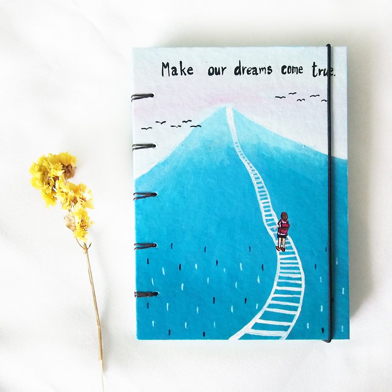 You should follow your dreams., Notebook Painting  Handmadenotebook Diary 筆記本 - 笔记本/手帐 - 纸 蓝色