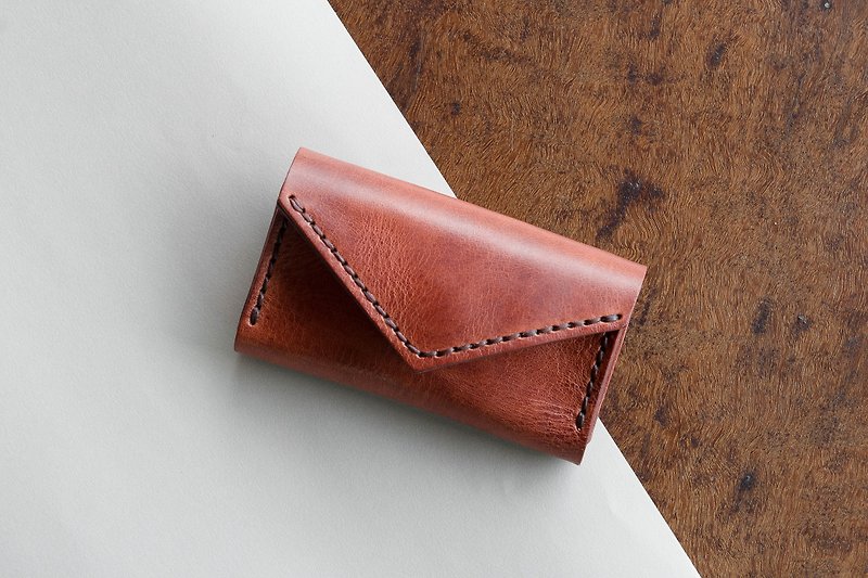 SUNNY - SMALL LEATHER BAG  CARD HOLDER - BROWN (LIMITED)  - 化妆包/杂物包 - 真皮 咖啡色