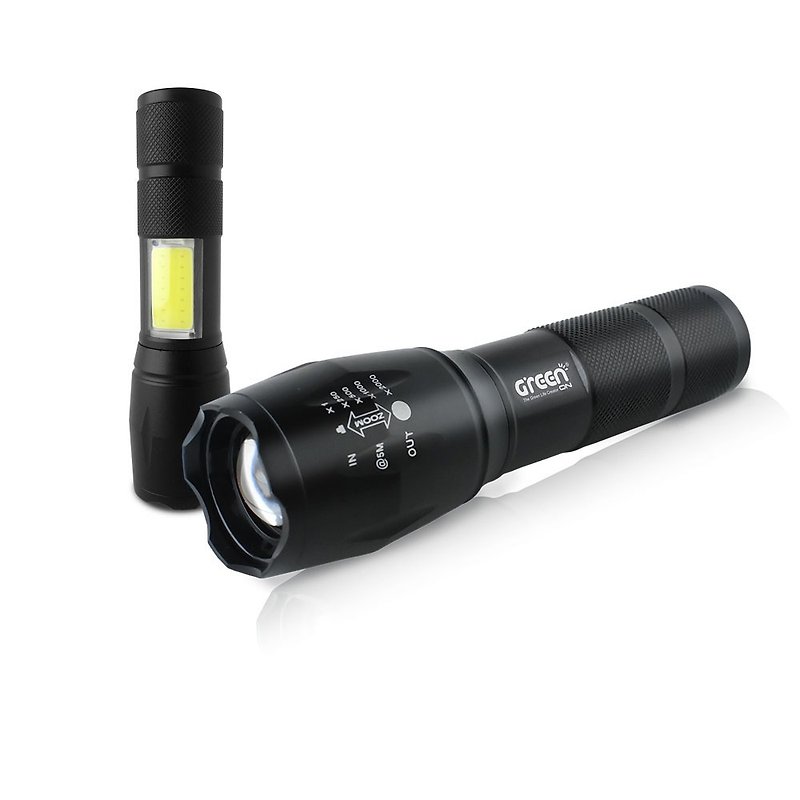 【GREENON】超强光USB变焦LED手电筒(GSL800S) - 野餐垫/露营用品 - 铝合金 黑色