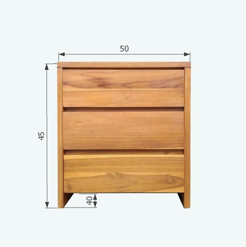 Bedside Table – Hermosa 3D三抽床头柜 - 其他家具 - 木头 