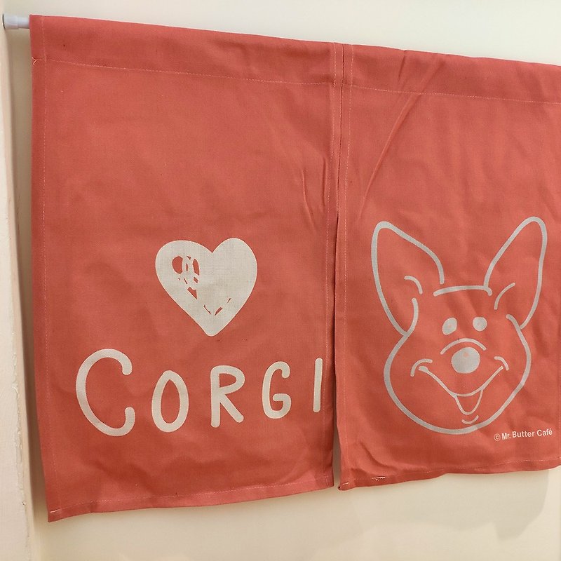 Love Corgi 我爱柯基可爱门帘 - 门帘/门牌 - 棉．麻 