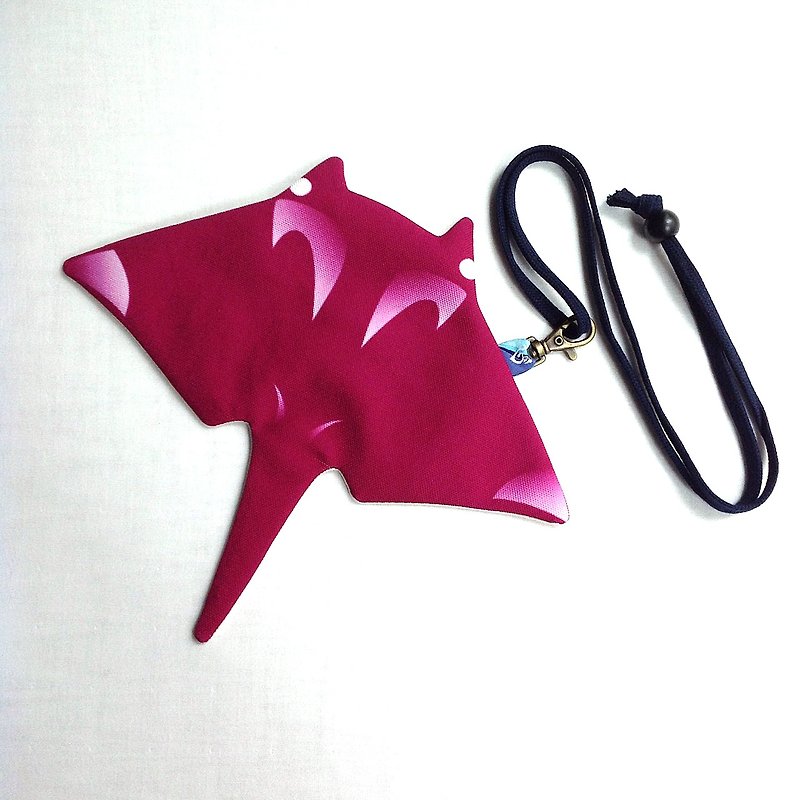 设计款MR142 - 【可放悠游卡】鬼蝠魟造型零钱包#桃红 - 零钱包 - 其他材质 紫色