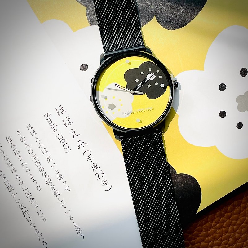 【Pinkoi x SOU・SOU】39mm 日本石英机芯不锈钢手表 微笑 黄色 - 男表/中性表 - 不锈钢 黄色