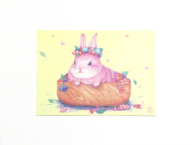 莓果兔兔 明信片 卡片 - 卡片/明信片 - 纸 粉红色