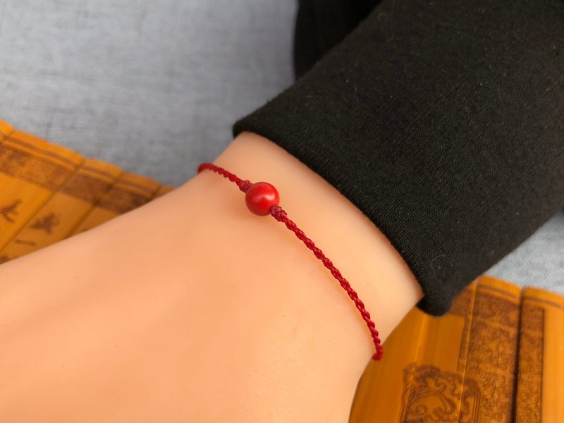太岁年(本命年)朱砂手绳(定制长度) - 手链/手环 - 宝石 红色