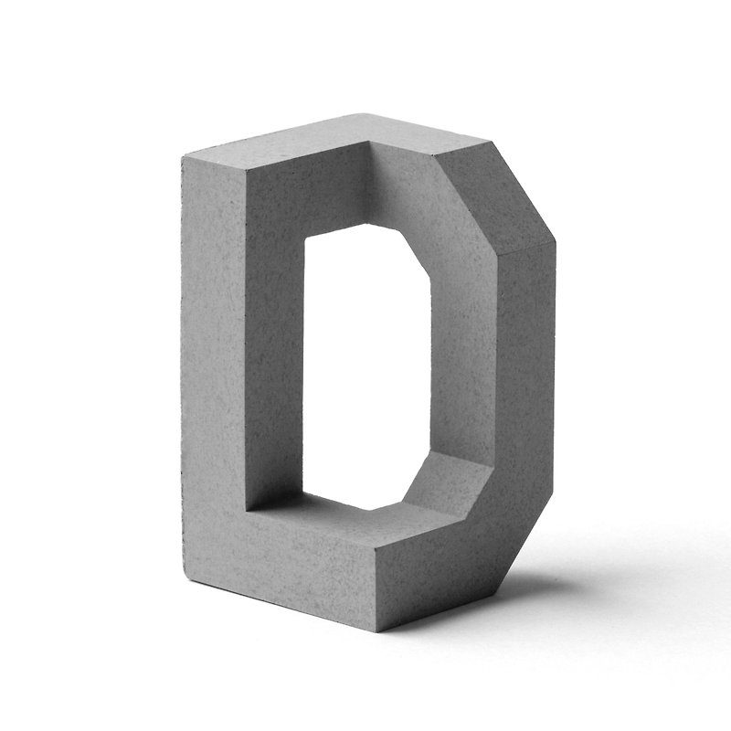水泥字母 D - 摆饰 - 水泥 灰色