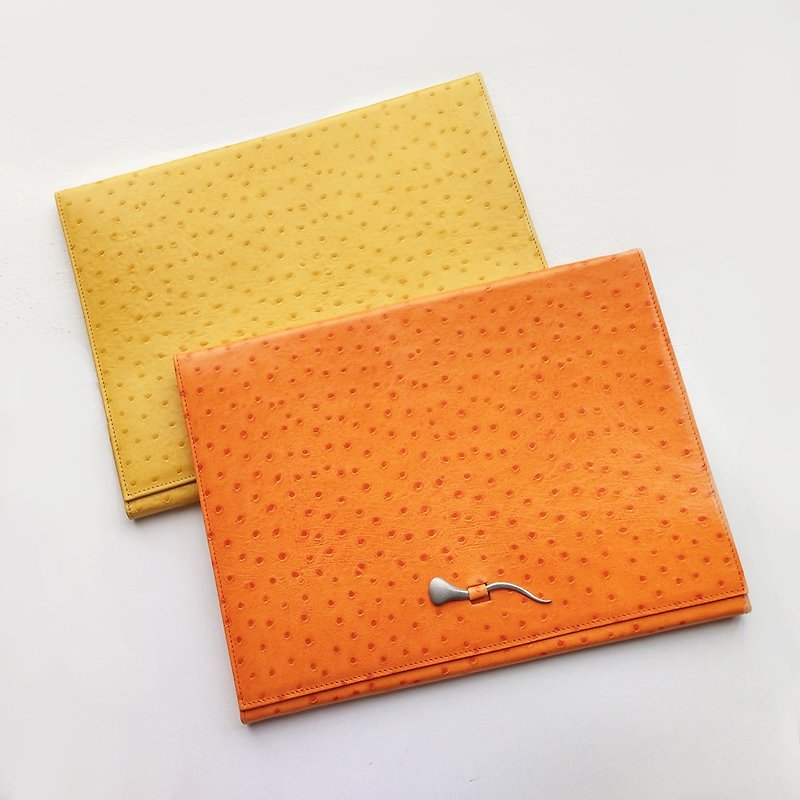 维也纳鸵鸟皮革纹资料夹 | LA OBRA - 文件夹/资料夹 - 真皮 橘色