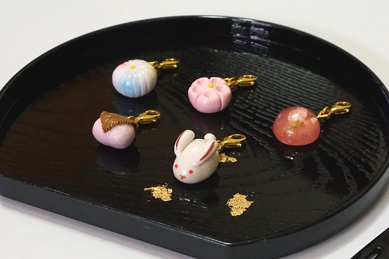 日式樱花系和菓子小挂件 | 仿真甜点黏土制挂件 - 其他 - 粘土 粉红色