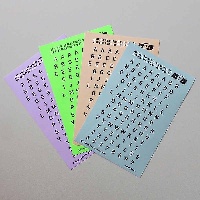 CBB-ABC123字母数字贴纸组(4入)-05复古版,CBB43264 - 贴纸 - 纸 多色