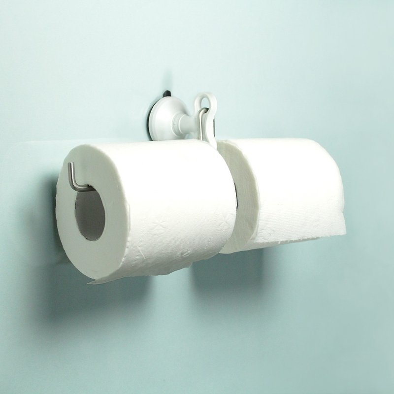dipper 强力吸盘壁挂(中)-双筒卫生纸架套组 - 卫浴用品 - 其他金属 银色