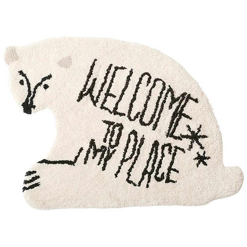 Welcom Bear- 欢迎熊造型地垫(白) - 被子/毛毯 - 棉．麻 白色