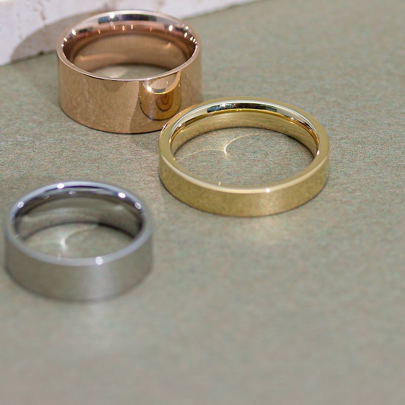 【Basic】定制化不锈钢戒指 / 三色可选 / 字母 名字 日期刻字 - 戒指 - 不锈钢 银色