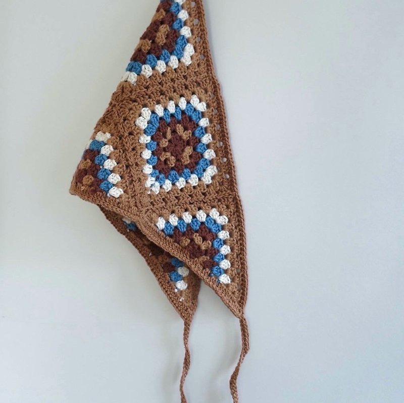 钩织三角头巾 | 绑绳款 - 发带/发箍 - 棉．麻 多色