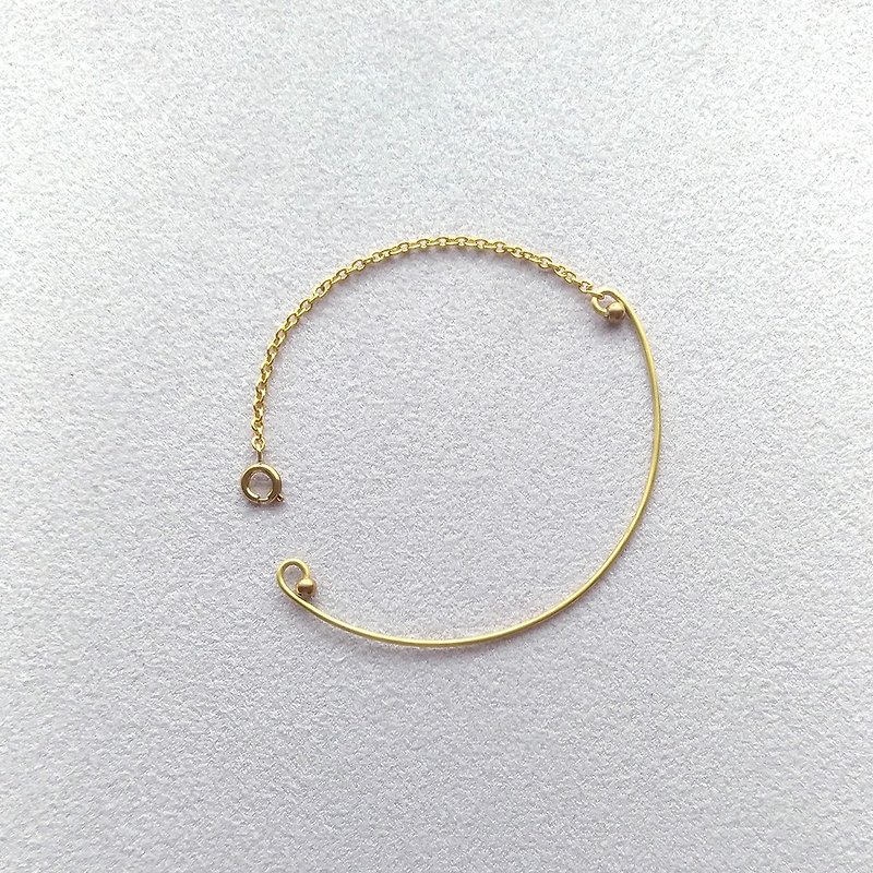 微笑曲线-黄铜手环 - 手链/手环 - 其他金属 金色