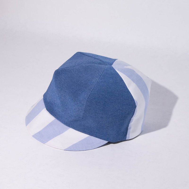 深蓝条纹遮阳帽(鸭舌帽) - 帽子 - 棉．麻 多色