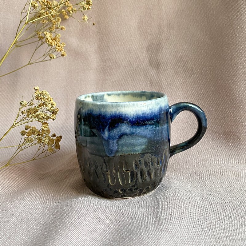 釉名x深海迷途x手工瓷器咖啡杯 马克杯 茶杯 - 咖啡杯/马克杯 - 瓷 蓝色