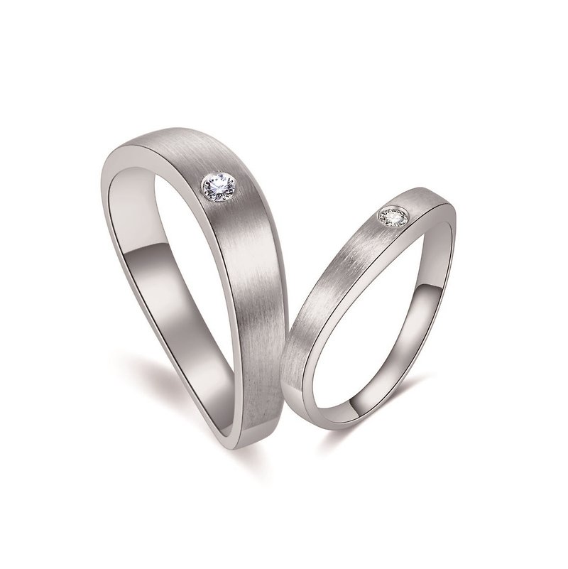 漂流遇爱 钻石结婚对戒 - 戒指 - 其他金属 